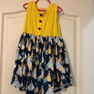 XL (5-6T) sleeveless dress with Cinderella, Snow White, and Ariel.